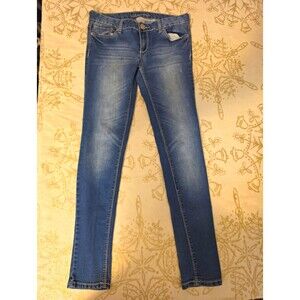 Vanity Jeans Women's 29W 32L Skinny Stretch Distressed Blue Denim Y2K